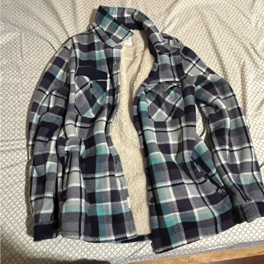 Sherpa lined flannel jacket